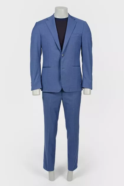 Men's woolen suit blue-blue