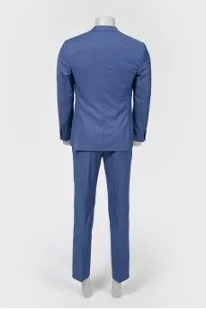 Men's woolen suit blue-blue
