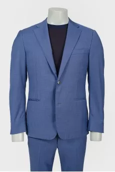 Men's woolen suit blue-blue