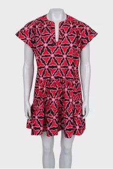 Straight dress with short sleeves