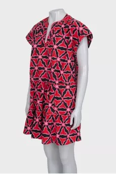 Straight dress with short sleeves