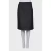 Straight-cut denim skirt with a zipper
