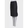 Straight-cut denim skirt with a zipper