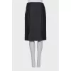 Straight-cut denim skirt with a zipper