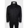 Men's sheepskin coat with a zipper