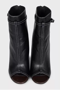 Ankle boots with a shaped heel and open toe