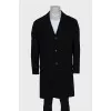 Men's straight-cut coat with pockets