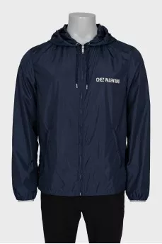 Men's blue windbreaker