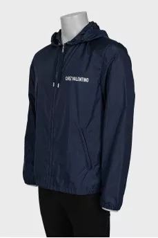 Men's blue windbreaker