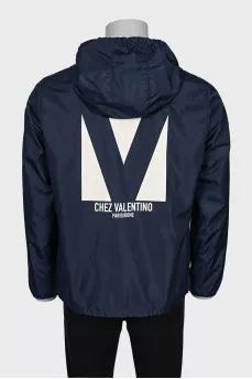 Men's blue windbreaker