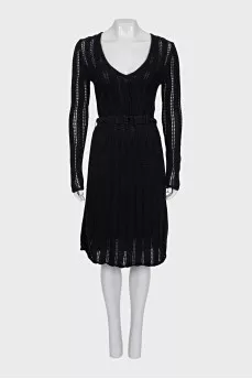 Black knitted dress