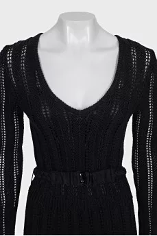 Black knitted dress