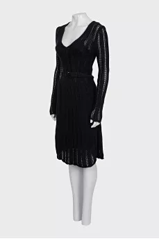 Black knitted dress