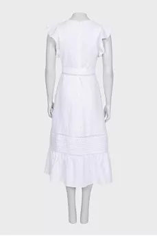 Fitted dress with lace and buttons