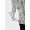 Checked jacket with tag cuffs
