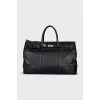 Black leather bag
