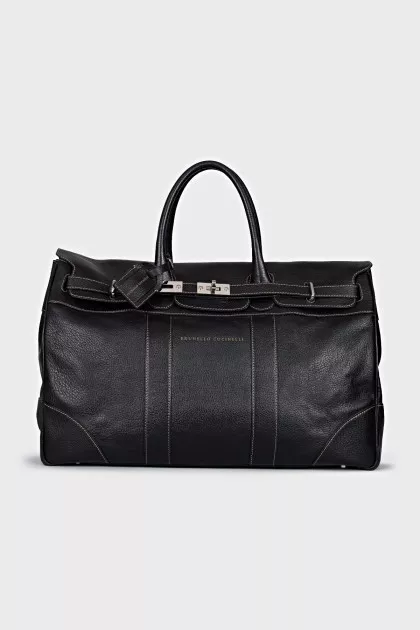 Black leather bag