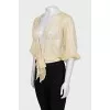Sheer silk blouse with ties