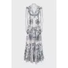 Printed zipper maxi dress