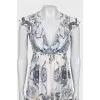 Printed zipper maxi dress