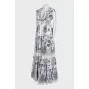 Printed zipper maxi dress