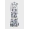 Printed zipper maxi dress