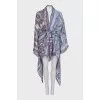 Linen and silk dress with print
