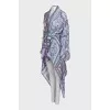 Linen and silk dress with print