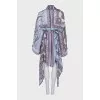 Linen and silk dress with print