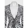 Translucent dress in animal print