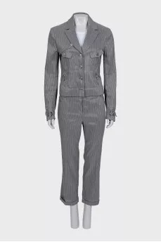 Gray striped suit