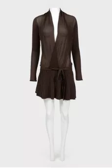 Knitted dress with a low waist