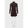 Knitted dress with a low waist
