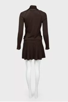 Knitted dress with a low waist