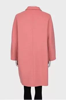 Loose-fitting wool coat with buttons