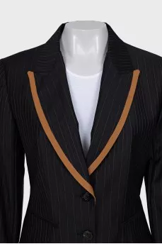 Black striped wool suit