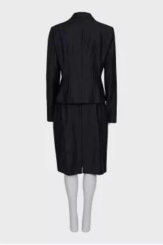 Black striped wool suit
