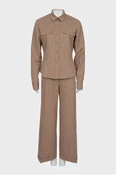 Striped suit of shirt and trousers