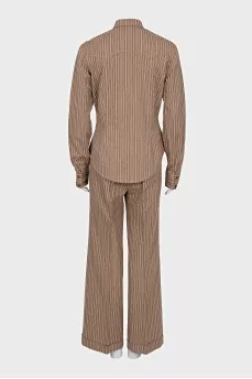 Striped suit of shirt and trousers