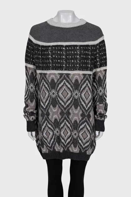 Printed long sleeve dress