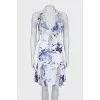 Floral print dress with open back