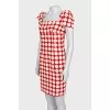 Fitted silk dress with bows