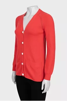 Cashmere cardigan with buttoned pockets