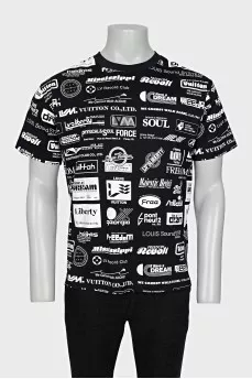 Men's straight printed T-shirt