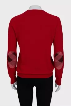 Jumper with contrasting elbow pads