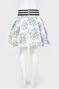 Elastic skirt in chamomile print