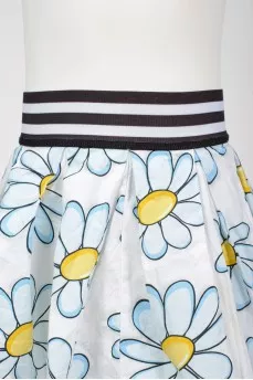 Elastic skirt in chamomile print