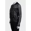 Semi-transparent jacket with drawstrings and pockets