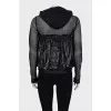 Semi-transparent jacket with drawstrings and pockets
