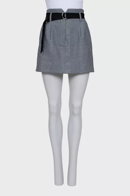 Houndstooth print mini skirt